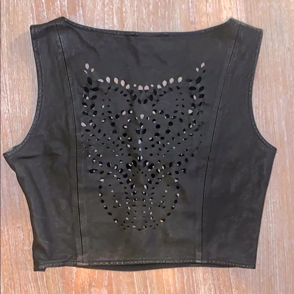 Genuine Lamb Skin Cut out Top | Opening Ceremony